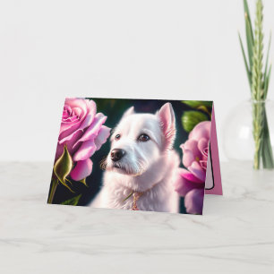 Carte Collection rose Et Mignonne Chien