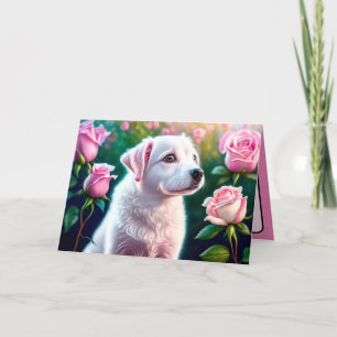 Carte Collection Roses et Beau Chien