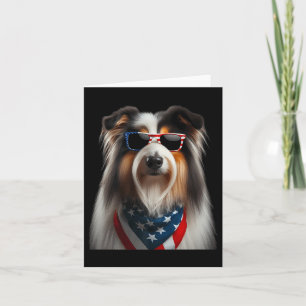 Carte Collie Chien 4 juillet Américain Indépendant