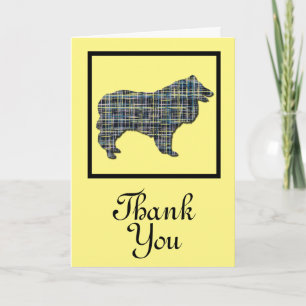 Carte Collie Rough Chien Silhouette Merci Salutation