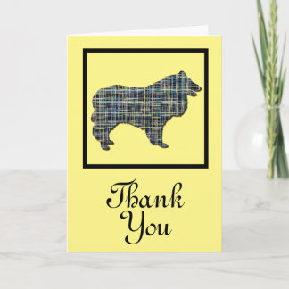 Carte Collie Rough Chien Silhouette Merci Salutation