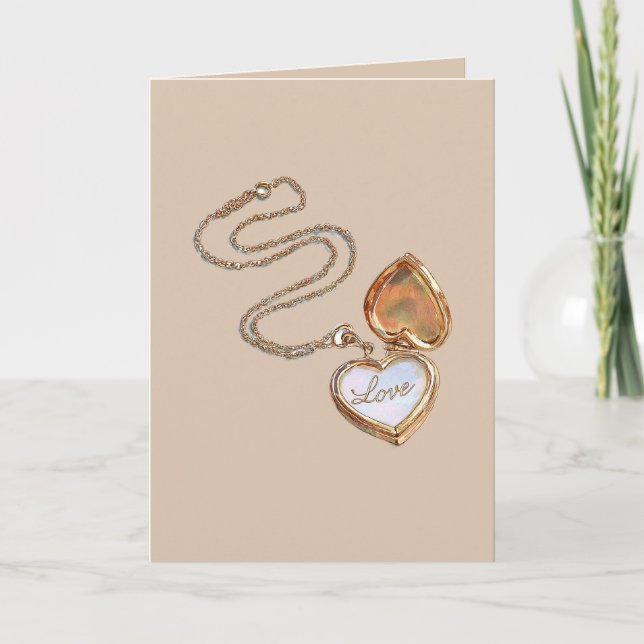 Carte Collier Crème Amour Cœur Or (Devant)