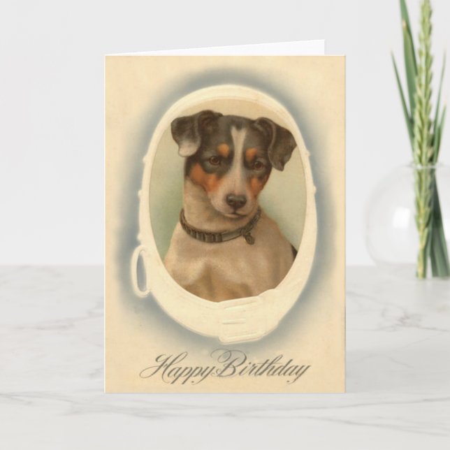 Carte Collier de Jack Russell Terrier Anniversaire (Devant)