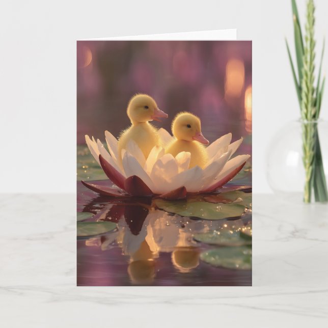 Carte Colliers adorables dans une fleur de lys d'eau (Devant)