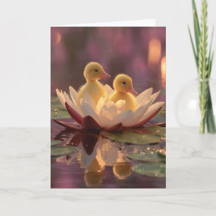 Carte Colliers adorables dans une fleur de lys d'eau