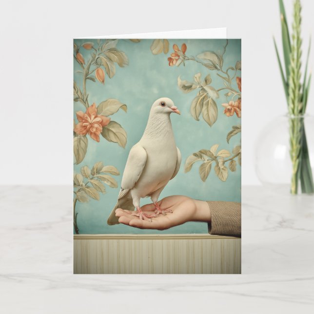 Carte Colombe Blanche Paisible (Devant)