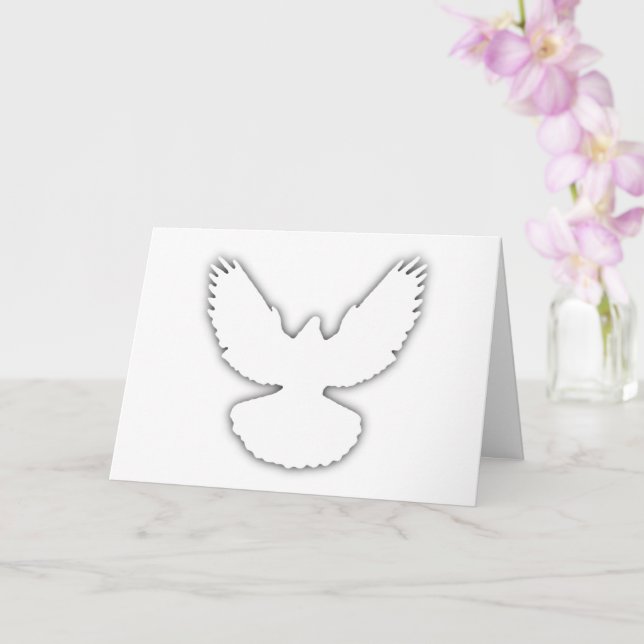 Carte Colombe de la paix blanche avec ombre simplement é (Orchidée)