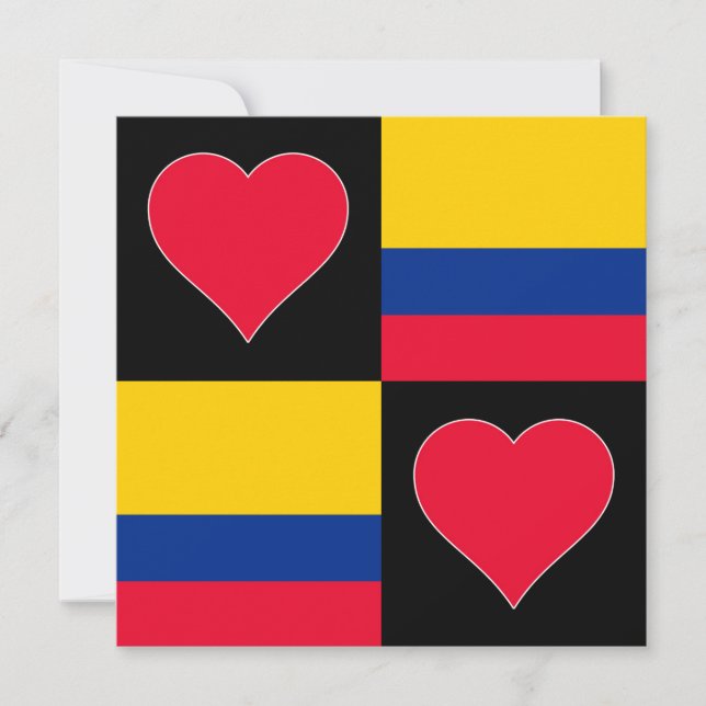 Carte Colombie Drapeau Coeur patriotique Colombien Salut (Devant)