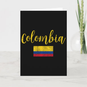 Carte Colombie Drapeau Colombien Vintage