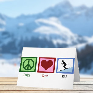 Carte Colonie de ski vacances amour paix