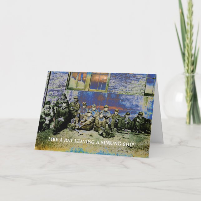 CARTE COLORÉ 1920'S LABOR INDUSTRIAL RETRAITE FUNNY (Devant)