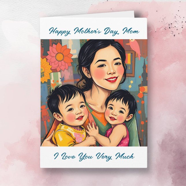 Carte Coloré Abstrait Merci maman | Fête des mères (Créateur téléchargé)