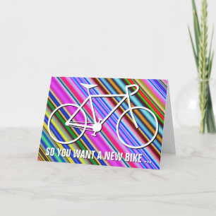 Carte Coloré "AFIN QUE VOUS VOULIEZ UN NOUVEAU VÉLO ..."