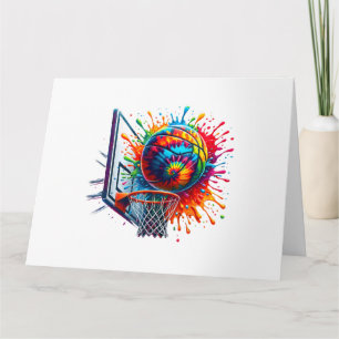 Carte Coloré Basketball Tie Tee Couleur Splash Basketbal