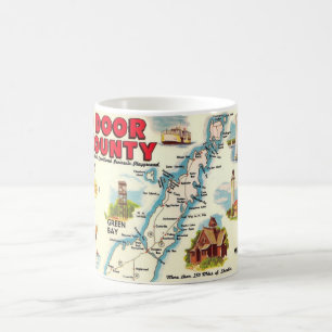 Carte colorée de Door County Mug