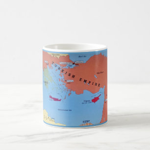 Carte colorée de l'Empire turc Mug