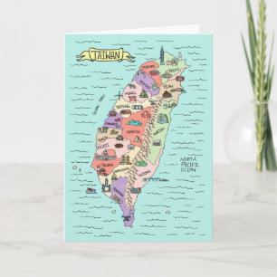 Carte colorée de Taiwan