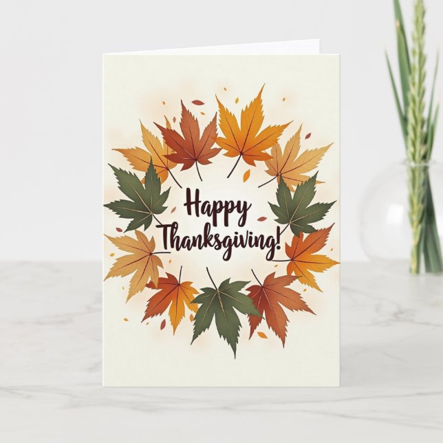 Carte colorée de Thanksgiving joyeux (Devant)