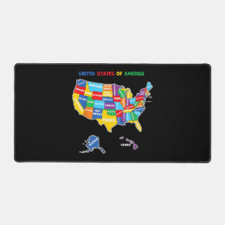 Carte colorée des États-Unis d'Amérique avec des é