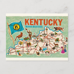 Carte colorée du Kentucky Vintage