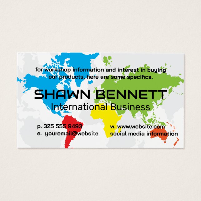 Carte colorée du monde (Devant)