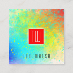 Carte colorée élégante avec monogramme