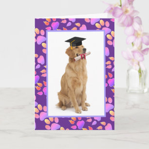 Carte Colorée Golden Retriever Graduation