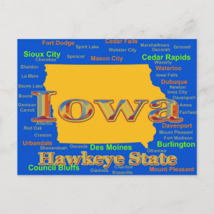 Carte colorée Iowa State Pride Carte Silhouette