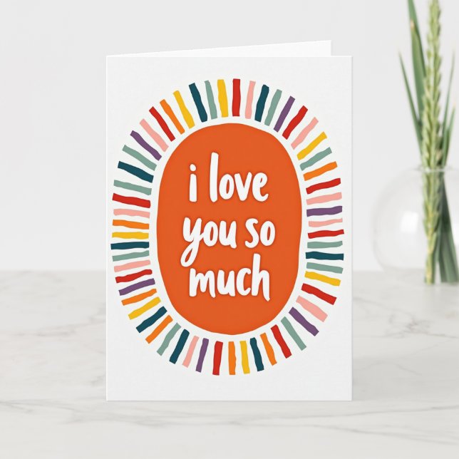 Carte colorée Je t'aime tellement (Devant)