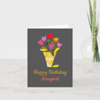 Colorée Mi-Siècle Tulipes Modernes Joyeux Annivers