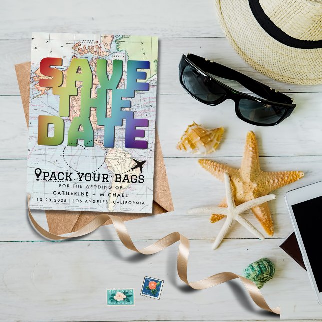 Carte Colorée Monde Destination Mariage Enregistre (Créateur téléchargé)