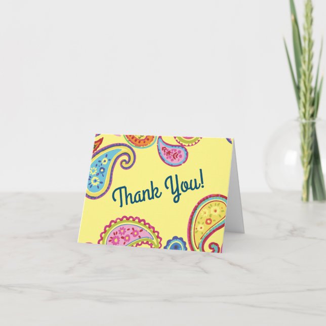 Carte Colorée Paisley Anniversaire de enfant Party (Devant)