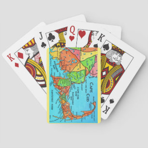 Carte colorée Vintage Cape Cod Carte de jeu Cartes
