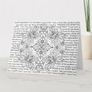 Carte Colorez-moi, libellules et fleurs d'anniversaire d