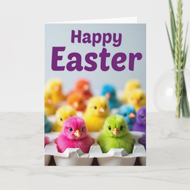 Carte Colorful Chicks Greeting Card (Devant)