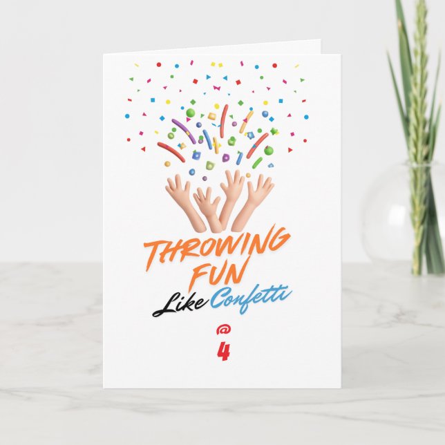 Carte Colorful Confetti 4th Birthday Card  (Devant)