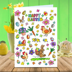 Carte Colorful Happy Easter salutation