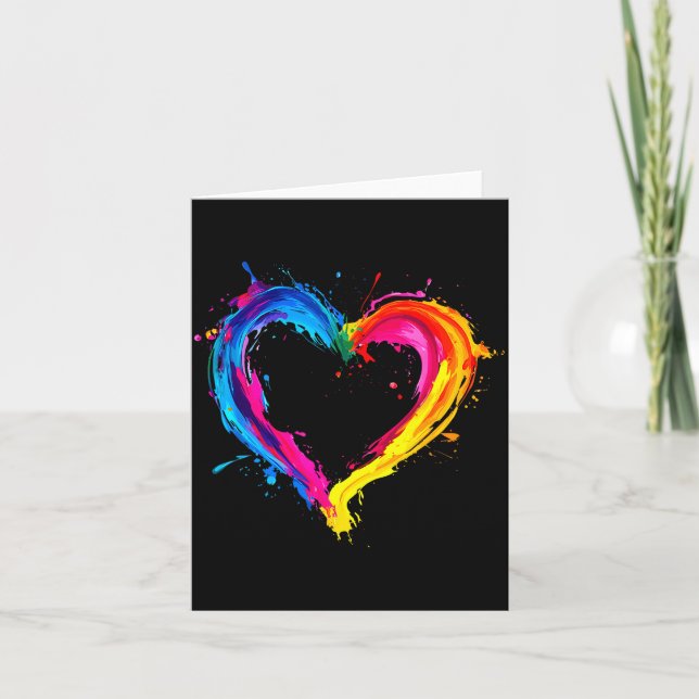 Carte Colorful Heart Love Valentines Day  (Devant)
