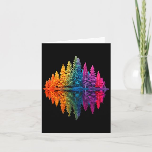 Carte Colorful rainbow forest trees reflection wildlife (Devant)