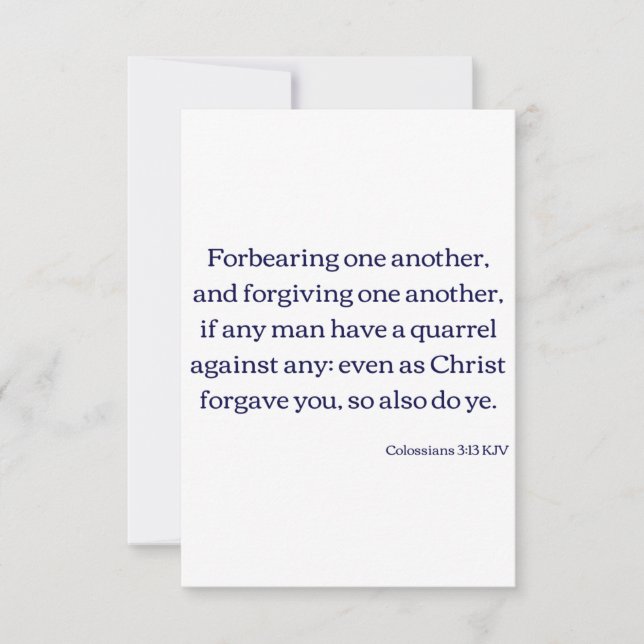 Carte Colossiens 3:13 KJV Bible Verse Flat Salutation (Devant)