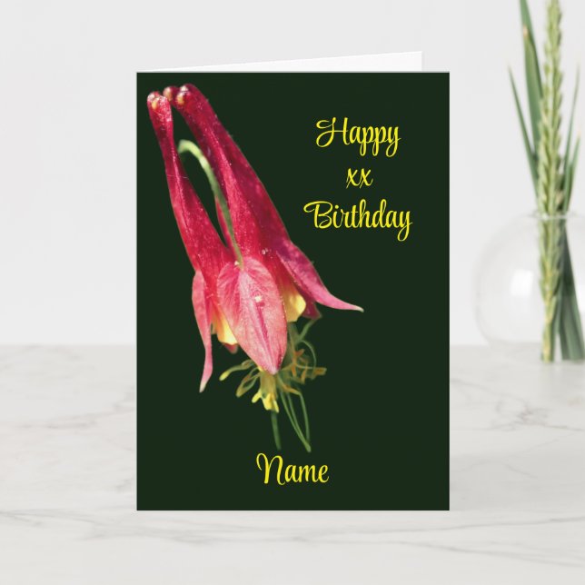 Carte Columbine Flower Personnalisé Anniversaire (Devant)