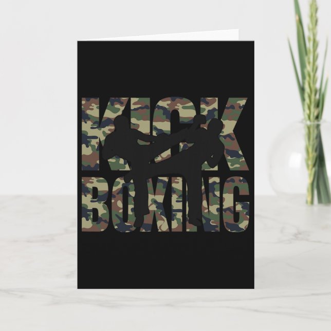 Carte Combat de kickboxing Design Grunge entre deux kick (Devant)