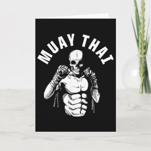 Carte Combattant de Muay Thai Skeleton Entraîneur de clu