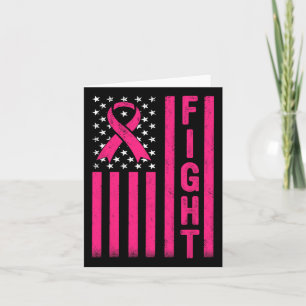 Carte Combattant du cancer du sein Drapeau américain Can