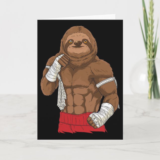 Carte Combattante de kickboxing Muay Thai paresseuse  (Devant)