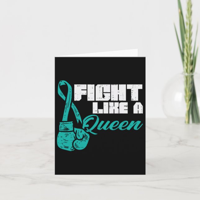 Carte Combattre Comme La Reine Turquoise Gants de boxe C (Devant)