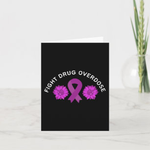 Carte Combattre l'overdose de ruban violet Floral Flower