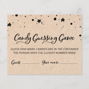 CARTE Combien de bonbons dans le Jeu Baby shower J