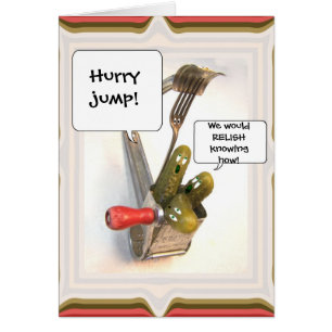 Carte comique de modèle de trois cornichons