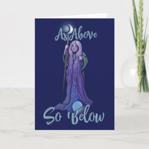 Carte "Comme ci-dessous" Crone Moon Goddess Pagan Art